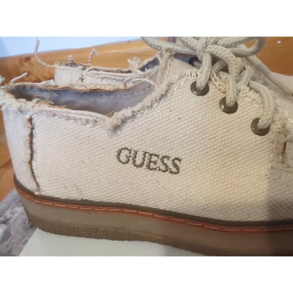 GUESS Ivory Burlap Lace Up Loafer Size 7.5 Men's Casual 04103 EUC! - Picture 2 of 9